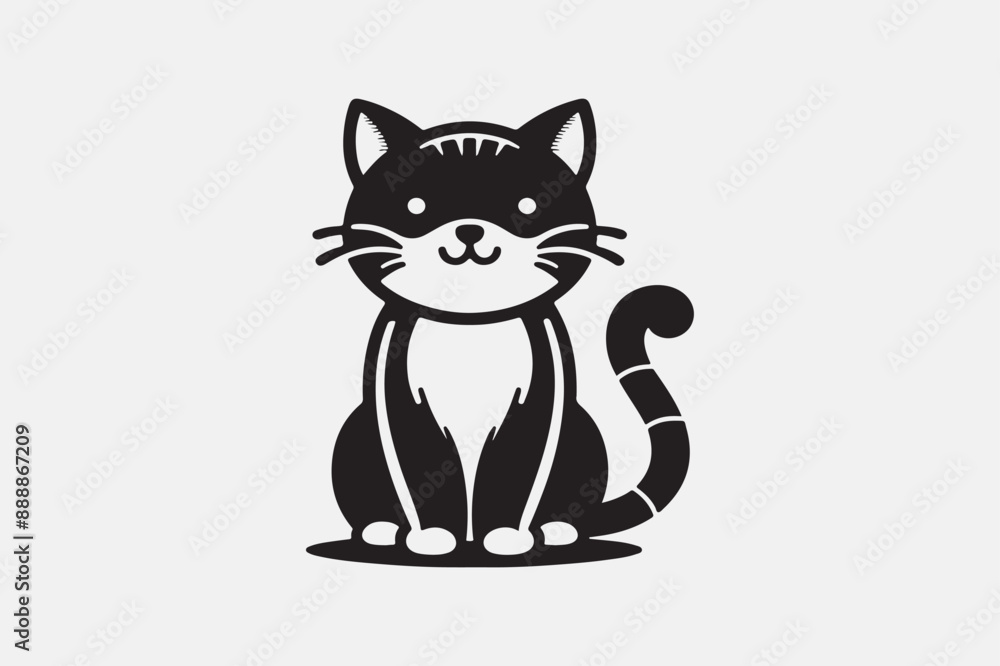 Cute cat silhouette vector art illustration Cute cat silhouette vector art illustration