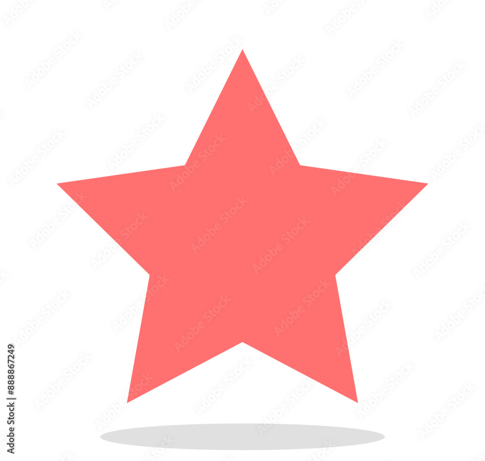 Red star icon vector on a white background. Red star icon vector on a white background.