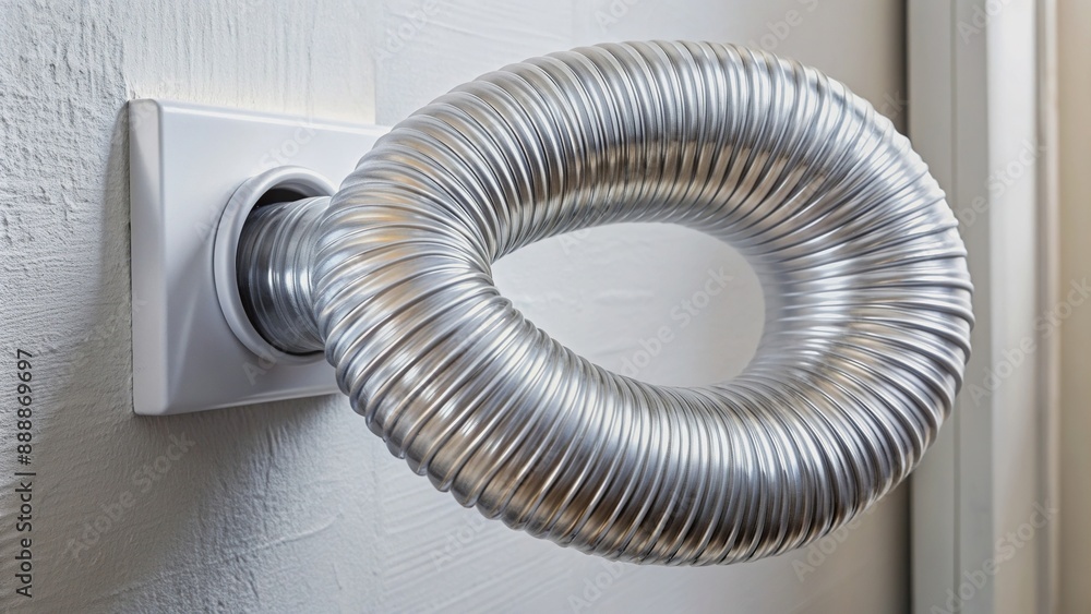 Flexible dryer vent hose attached/detached from wall vent using steel