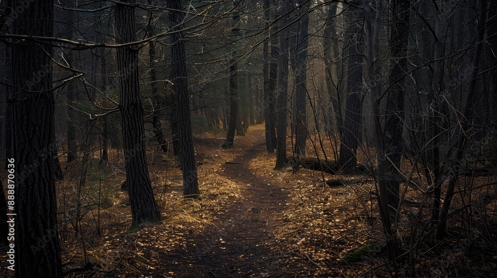 Fototapeta premium Dark trail in the woods