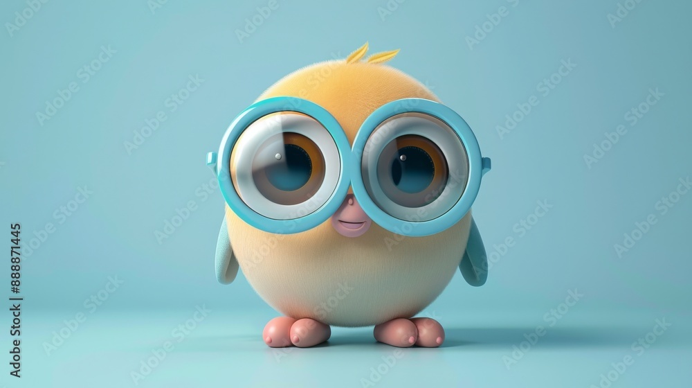 Cute Cartoon Bird with Glasses. Cute Cartoon Bird with Glasses.