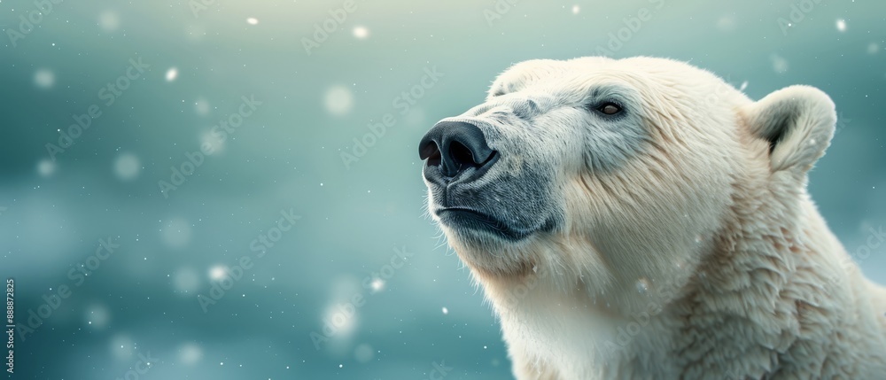 bear's face, snowfall from its head's back bear's face, snowfall from its head's back