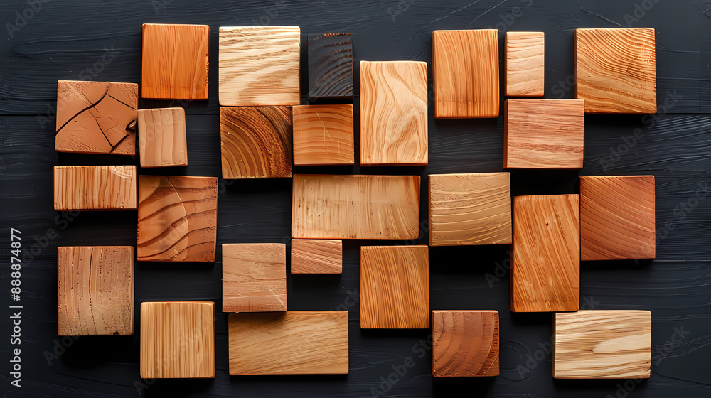 Wooden blocks arranged in an abstract pattern Wooden blocks arranged in an abstract pattern