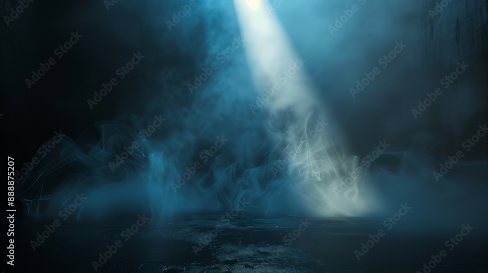 3D Background with Smoke in Spotlight 3D Background with Smoke in Spotlight