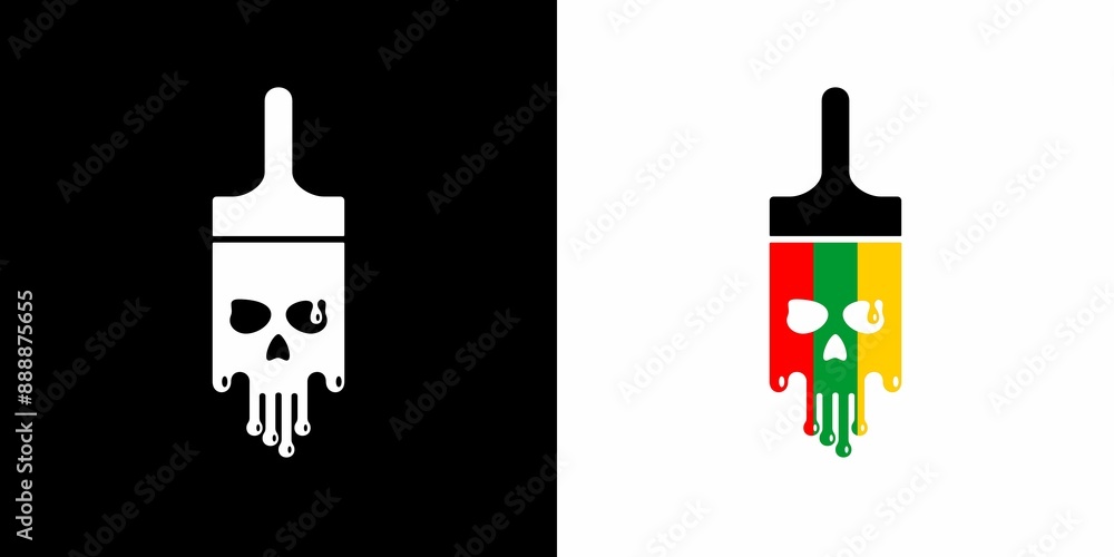 Skull paint logo. Perfect for arts businesses or companies related to this logo. Skull paint logo. Perfect for arts businesses or companies related to this logo.