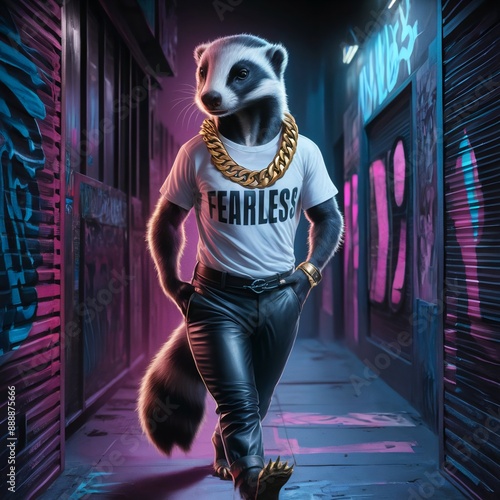 A fearless and rebellious honey badger