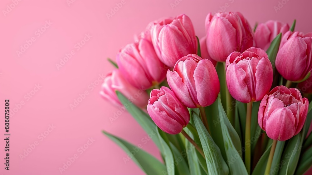 Pink tulips in soft focus with a glowing background.
Pink tulips in soft focus with a glowing background.