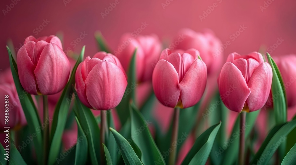 Pink tulips in soft focus with a glowing background.
Pink tulips in soft focus with a glowing background.