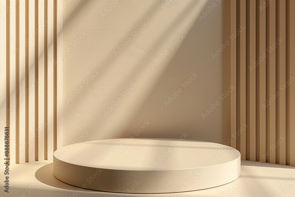 Product Podium - Shadowy Brown Background. 3D Illustration, Generative AI Product Podium - Shadowy Brown Background. 3D Illustration, Generative AI