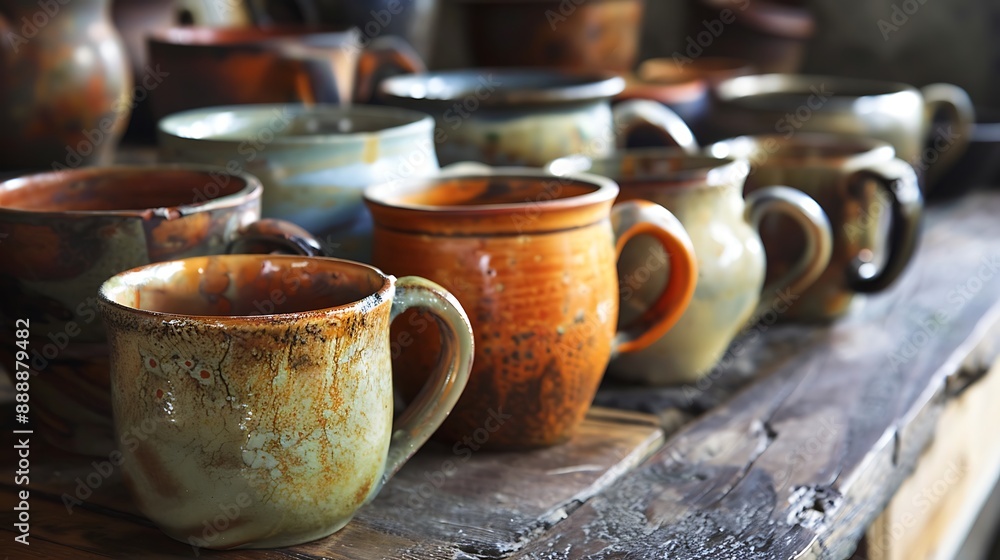Old cups and mugs with serving tools were the only ones that were acquired Old cups and mugs with serving tools were the only ones that were acquired
