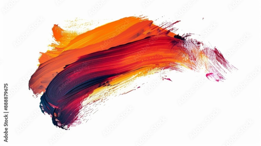 stroke of acryl paint, isolated on white background