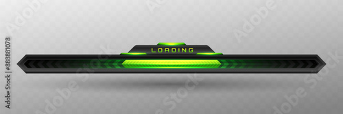 Loading Progress Bar in Neon Green and Black for Futuristic UI Designs