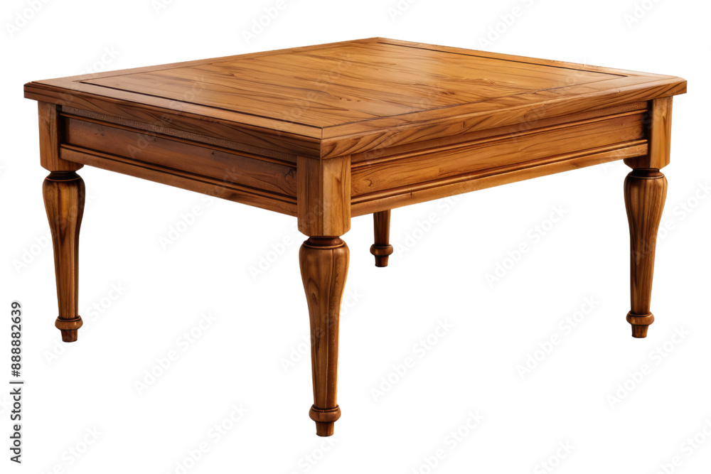 Classic wooden coffee table isolated on transparent background Classic wooden coffee table isolated on transparent background