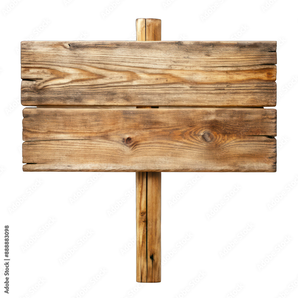 Old wooden empty board isolated on transparent background Old wooden empty board isolated on transparent background