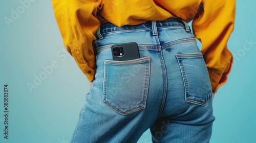 The smartphone in jeans photo