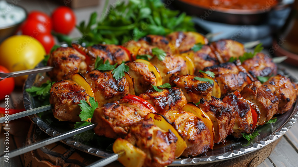 Shish Taouk is a tasty chicken dish prepared on the grill, characterized by the intense flavor of a marinade of yogurt, lemon and aromatic spices.
Shish Taouk is a tasty chicken dish prepared on the grill, characterized by the intense flavor of a marinade of yogurt, lemon and aromatic spices.