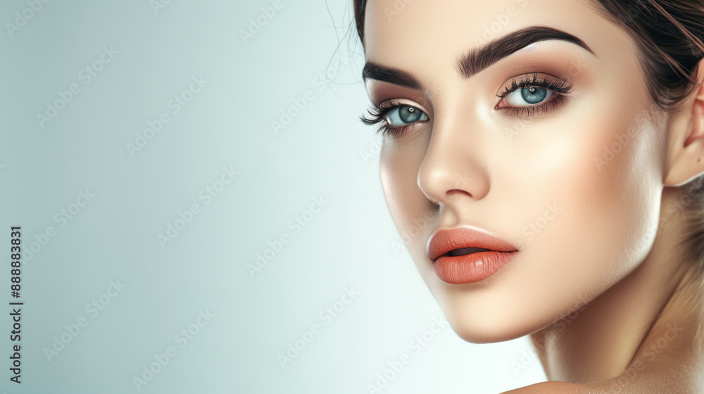 Beautiful woman with a sophisticated eye makeup look Beautiful woman with a sophisticated eye makeup look