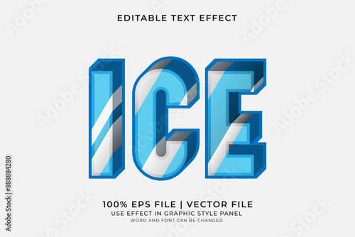 3D Ice Text effect editable vector