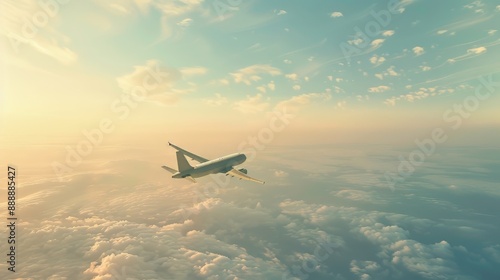 Airplane flying in the sky