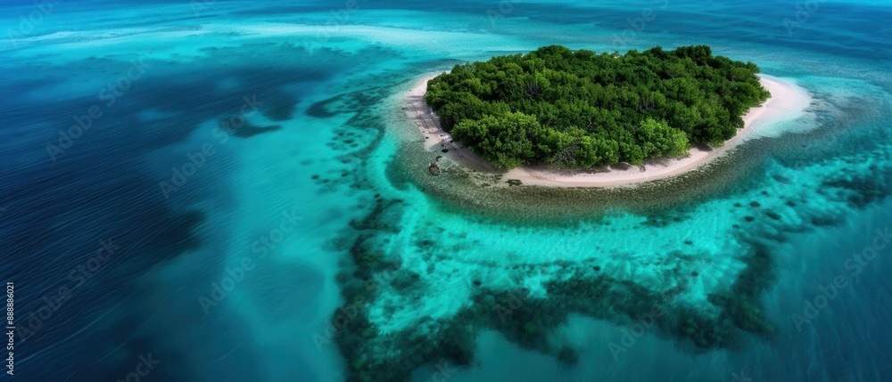 Obraz premium Aerial view of a marine protected area, representing ocean conservation