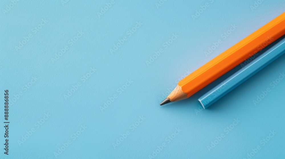 Orange highlighter on blue background Orange highlighter on blue background