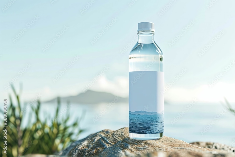 Water bottle with a blank label Water bottle with a blank label