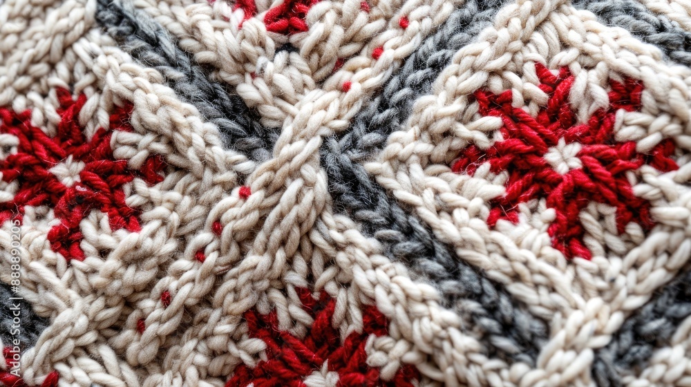 Handmade Swedish Wool Knit Pattern on Natural Background Handmade Swedish Wool Knit Pattern on Natural Background