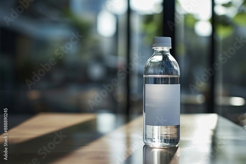 Water bottle with a blank label photo