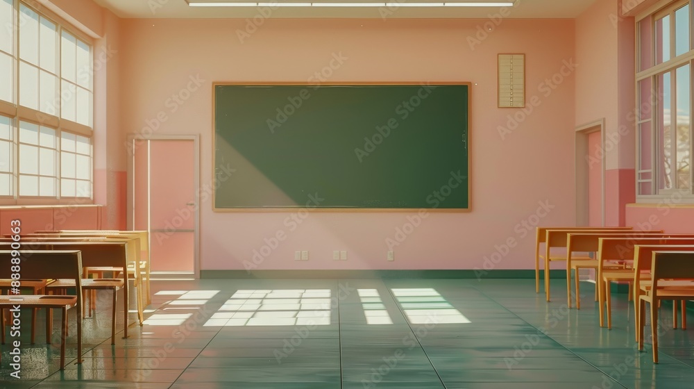 Elementary school classroom with a long distance to the blackboard Elementary school classroom with a long distance to the blackboard