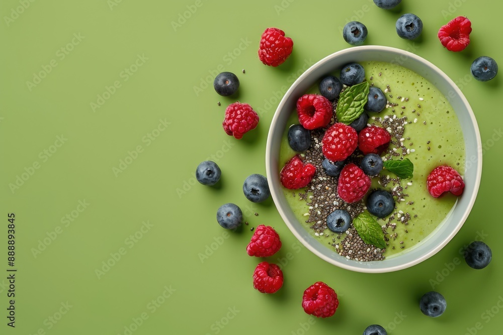 Vibrant Matcha Smoothie Bowl with Fresh Berries and Chia Seeds for Healthy Breakfast Inspiration Vibrant Matcha Smoothie Bowl with Fresh Berries and Chia Seeds for Healthy Breakfast Inspiration