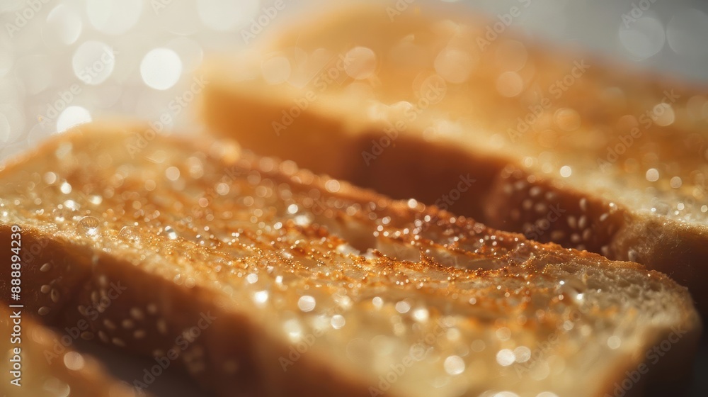 Close-up of golden-brown toasted bread with butter. Close-up of golden-brown toasted bread with butter.