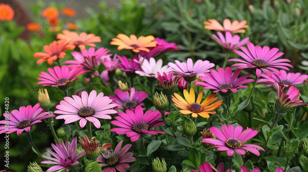 Beautiful African daisies in a botanical garden Beautiful African daisies in a botanical garden