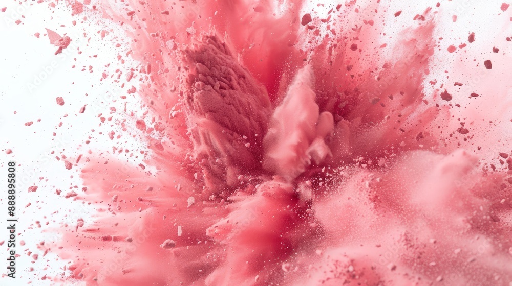 Fototapeta premium Colorful powder explosion splashes isolated on white background