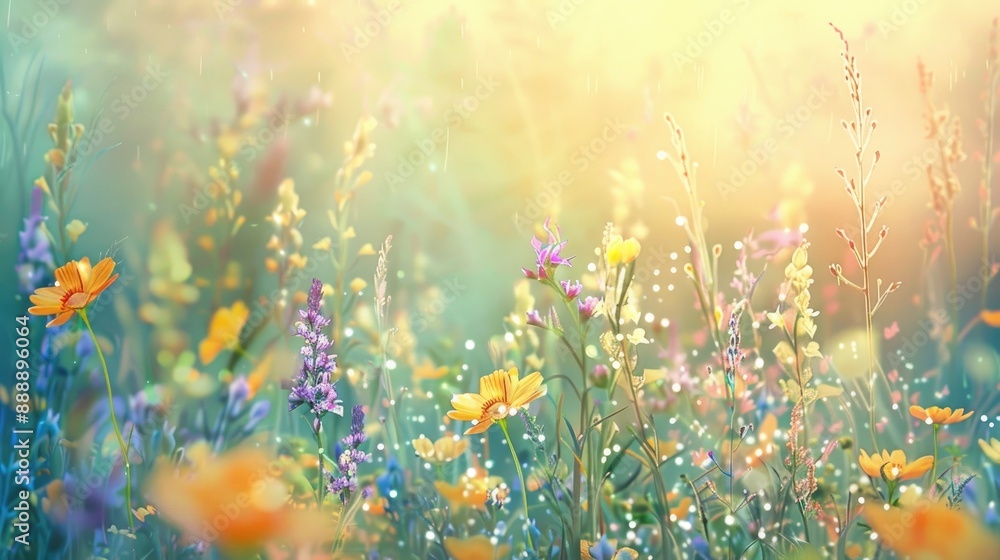 Beautiful Summer Background with Meadow Flowers Beautiful Summer Background with Meadow Flowers