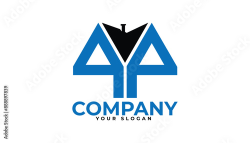 QQ letter creative real estate vector logo design.