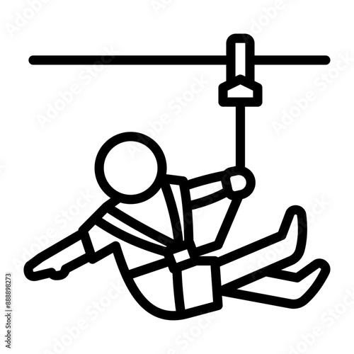 Zip Lining Icon