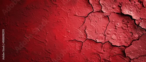 Panel kuchenny z motywem  A close-up of a red wall with peeling paint on its sides