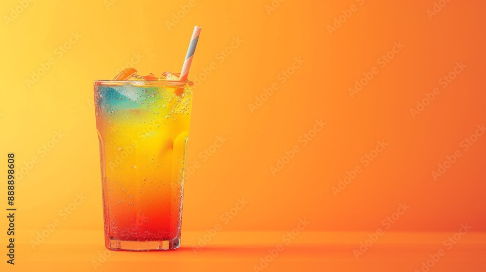 Summer colorful drink on a pastel background Summer colorful drink on a pastel background