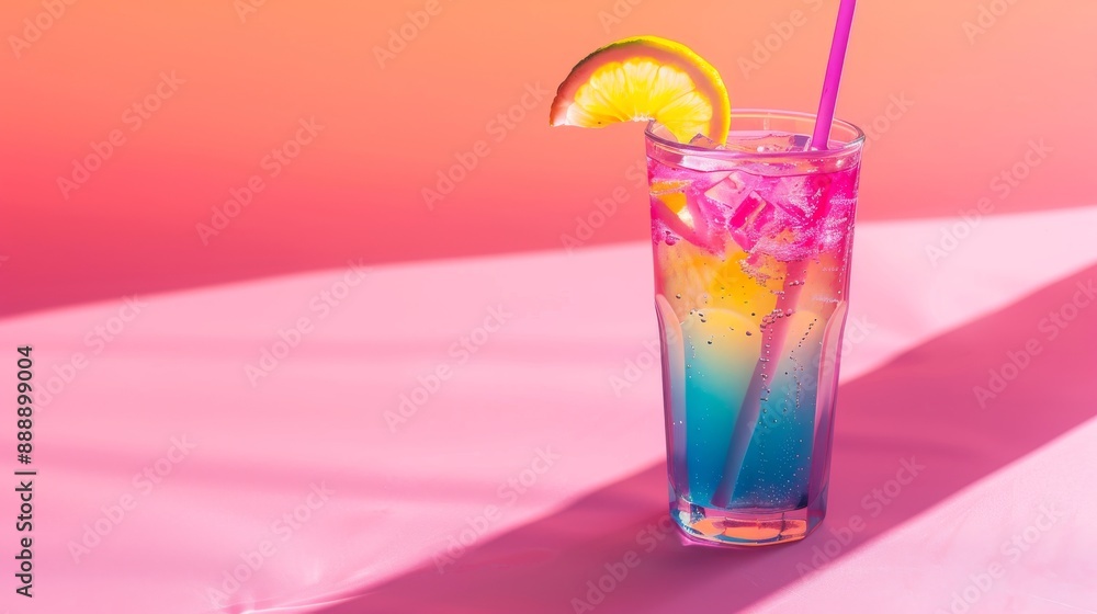 Summer colorful drink on a pastel background Summer colorful drink on a pastel background