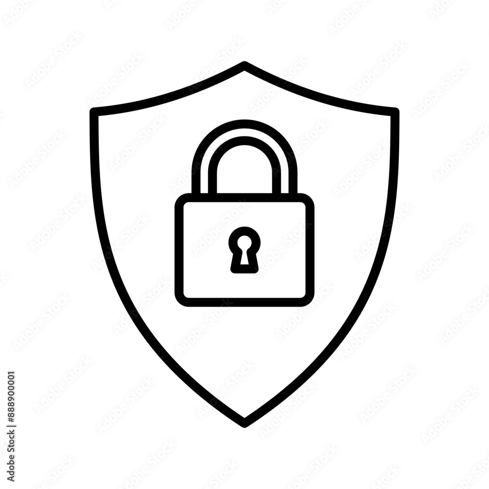 secure glyph security shield with lock icon vector color editable secure glyph security shield with lock icon vector color editable