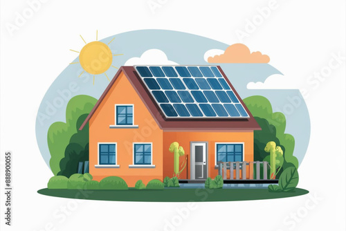 solar panels on a house, house with panels