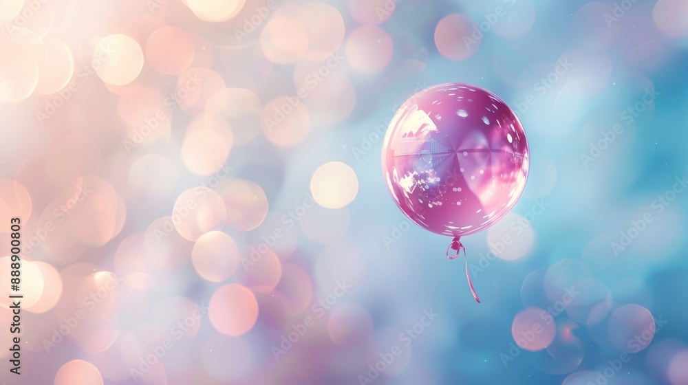 Balloon floating in blurred pastel background, celebrate concept Balloon floating in blurred pastel background, celebrate concept