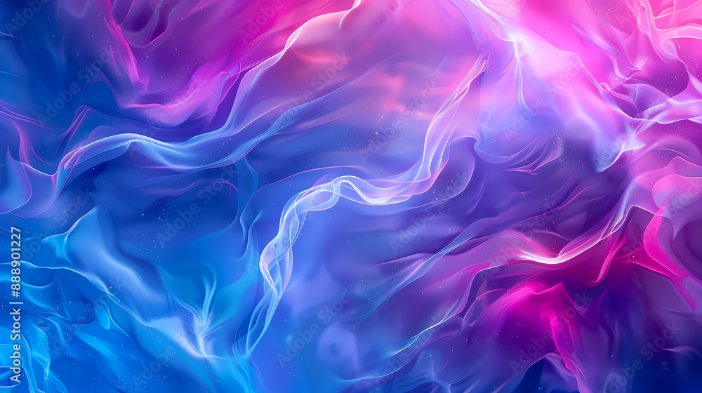 Obraz premium Abstract background with blue, purple and pink colors, swirling shapes and fluid lines