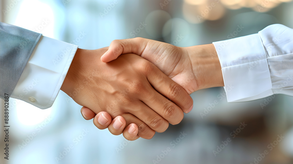 Business handshake in a modern office, clean and professional. Business handshake in a modern office, clean and professional.
