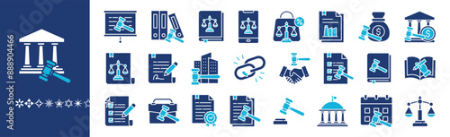Regulation icon collection set. Containing design, legal, business, law, technology, compliance,and more. Solid vector icons collection.	