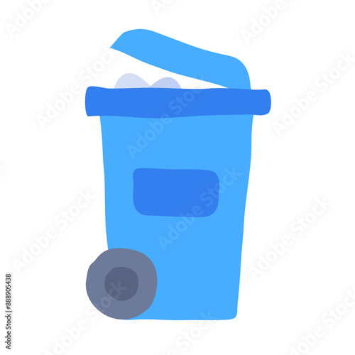 Trash Can Flat Style Icon  vector design and illustration template photo