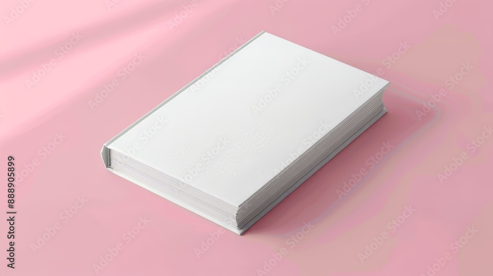 White book mockup on pink background White book mockup on pink background