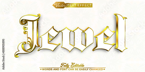 Luxury Shiny Jewelery Vector Editable Text Effect Template