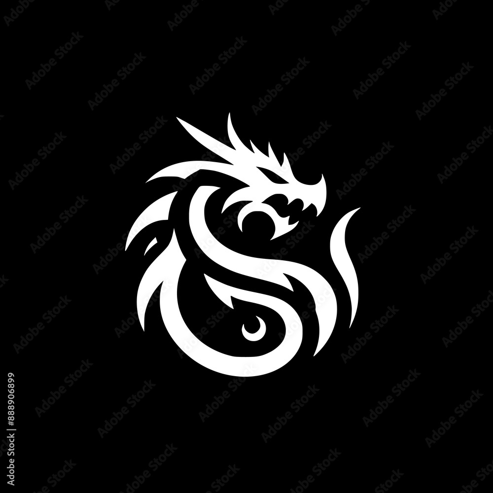 Obraz premium Dragon Illustration Logo Vector Icon