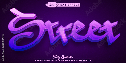 Purple Street Vector Editable Text Effect Template
